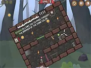 Gravity Knight free online platformer game screenshot showing a knight navigating a castle full of spikes and traps
