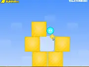Screenshot of Shrink It physics puzzle game, smiley character on a platform with shapes that can shrink and grow, play free online puzzle game on PlayArcadeHub