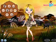 Wild Safari Fashion free online dress up game, model wearing leopard and zebra animal prints, styling game on PlayArcadeHub