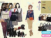 A girl with wavy hair and minimal makeup wearing a chic, casual Parisian outfit in the French Girl Style Dress Up online game