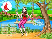 Kayla Dressup online game screenshot, girl changing costumes, free fashion game on PlayArcadeHub