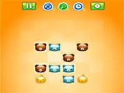 Pet Party Link free online puzzle game screenshot showing a grid of cute animal tiles like cats, dogs, and birds being connected.