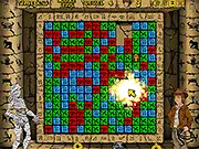 Egyptian Treasures free online Match 3 game, colored blocks and mummy enemies in an ancient tomb setting.