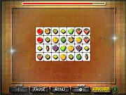 Retro Fruits Connect puzzle game screenshot, matching two identical orange fruit tiles, play free online game