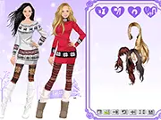 Knit Inspiration free dress up game for girls featuring Nordic knitted sweaters