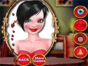 Beauty DressUp Fun game screenshot showing a girl with applied makeup and dressed in a stylish outfit, play free online makeover game.