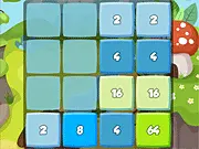 Screenshot of the 2048 Party game showing a grid with several numbered tiles (like 2, 4, 8, and 16) mid-game, with a vibrant or themed background.