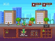 Apocalipseed free online game screenshot, monstrous plant attacking human figures, dark strategy defense game