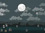 Skelly vs. Undead online game defending a graveyard with a bow and skull grenades against zombies