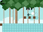 Gun Park 2D platformer-shooter game screenshot, character shooting a weapon on a platform, play free online action game