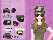 Uniform Hats dress-up game screenshot, styling a character in a uniform with a stylish hat, play free online fashion game