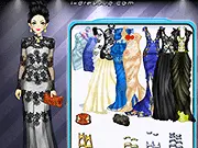 Tang Dynasty Inspired Style game screenshot showing a model wearing a beautiful modern dress with traditional Chinese historical elements, free dress up game