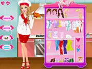 Cute Master Chef Dress Up free online game, styling a female chef in uniform, cooking fashion game
