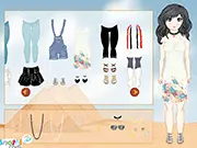 Screenshot of Sarah in Egypt Dress Up free online fashion game on PlayArcadeHub