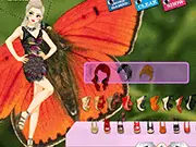 Screenshot of Pretty Wedges Dressup online game, Fashion model wearing wedge shoes and colorful outfit, Play free fashion game