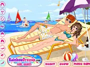 Play Holiday Couple Dress Up free online game, choosing stylish swimsuits and beachwear for a tropical vacation