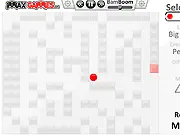 Screenshot of the BamBoom puzzle game showing multi-colored blocks on a grid with targets (doors) for each color.