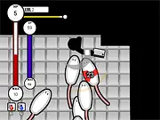The Butcher RPG free online game showing a character with a meat chopper and leveling up menus