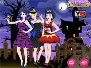 Princesses Halloween Selfie free online dress up game, Jasmine Snow White and Cinderella getting ready for Halloween
