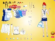 Sailor Girl Dress Style game screenshot – Girl in a classic navy and white sailor dress