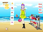 Cambrie Dressup game screen showing the doll character Cambrie in a highly coordinated, colorful fashion outfit, free online doll dressing game.