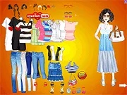 Summer Dress Style free game screenshot – Model trying on a flowery summer dress
