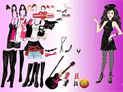 Pop Singer Dressup online game screen, showing a glamorous pop star in a stage outfit and full makeup