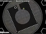 Spin the Black Circle online game showing a ball being guided through a rotating circular maze