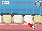 Brilliant Brushers online game, Sonic Simon character cleaning teeth with a toothbrush, educational game for kids