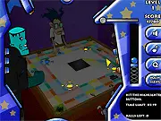 FWG Pinball game screenshot, a glowing silver pinball in motion on a vibrant arcade machine layout