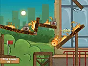 Fires Revenge free puzzle game screenshot, a controlled flame burning wood pieces, play online strategic thinking game