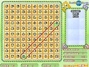 The grid screen for the Word Freak free online game showing many jumbled letters and a list of words to be found