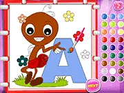 Baby Painting free online game, coloring letters and animals, creative drawing game