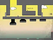 The Adventures of Pudde free online game screenshot, character jumping over spikes, precision platformer