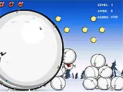 Evil Snowball Escape free online runner game – jumping over obstacles while being chased by a large snowball on PlayArcadeHub
