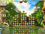 Play Survivor Samoa free online match-4 puzzle game dropping colored balls to save fish