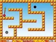Bouncy free game online screenshot – Bouncing ball being launched through a geometric maze