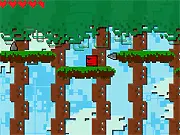 The Odyssey of Boxy free online game screenshot - Pixelated hero Boxy jumping over spikes on a platform
