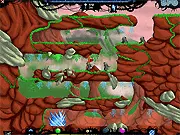 Crystal Lands free online tower defense game screenshot showing colorful crystals placed along a path to stop enemy units