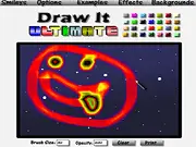 Screenshot of Draw It Ultimate online drawing game, showing a user actively drawing on a chosen background scene.