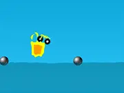 Monster Truck Maniac free online game screenshot, large truck hitting a bomb and exploding, PlayArcadeHub