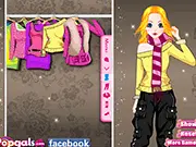 Screenshot of Chic Girls Dress Up free online game showing a girl model being styled with stylish, modern clothing and accessories