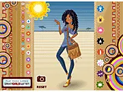 Savannah Fashion free online dress up game featuring a model in stylish, fabulous safari-inspired clothes and accessories