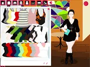 Screenshot of Plus Size Fashion Dress Up online game showing a curvy model in a fashionable outfit