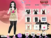 Playing Flower Print Dress Up free online game styling a model in a gorgeous floral dress on PlayArcadeHub