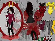 Amarre Dressup free online game, girl in gothic dress, gothic fashion styling game screenshot