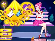Screenshot of the girl trying on outfits for her romantic date in the Missing in the Moonlight online game