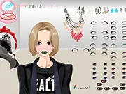 Styling a beautiful model with dark lipstick makeup and elegant cosmetics in the free online game