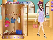 Screenshot of Stress Style Girl dress up game showing a stylish girl model posing in a beautiful summer outfit