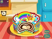 Rainbow Cake free online decorating game with colorful frosting and edible decorations